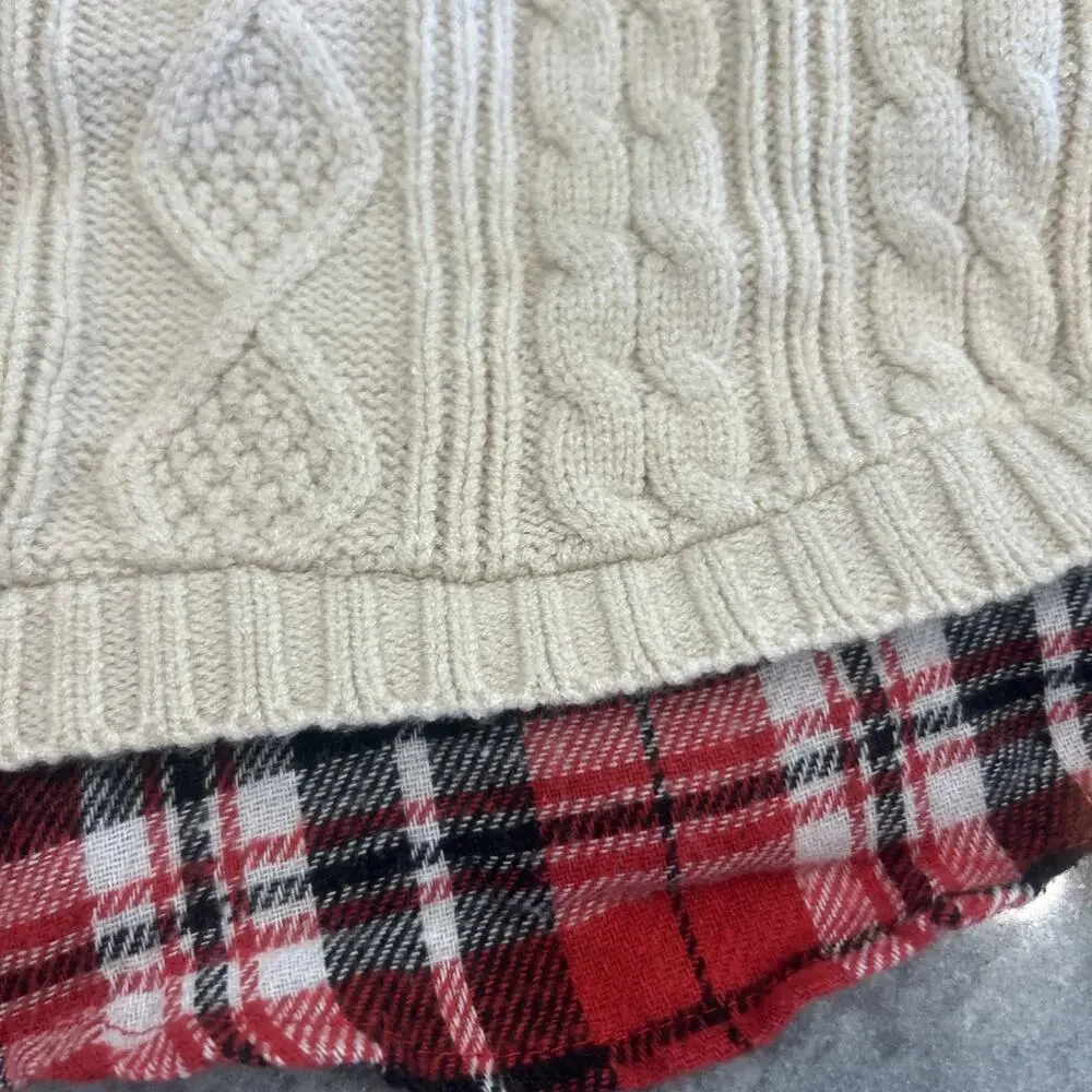 Kyeese Dog Sweater Stretchy Knitwear Medium Dogs Sweater Gingham Patchwork Soft